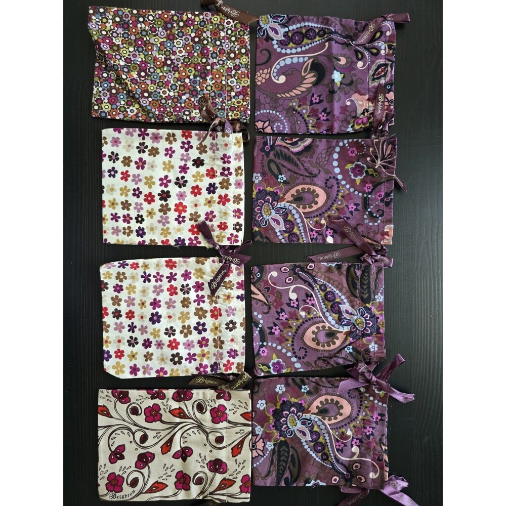 Brighton Drawstring Fabric Jewelry Dust Bag 4.5”x6” Lot Of 8